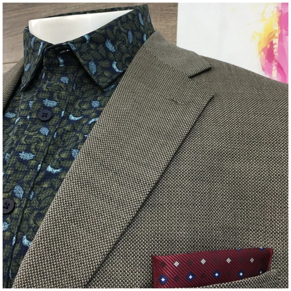 TAILORBYRD Mens Blazer Sport Coat‎ Casual Jacket Size 44L Wool Suit Tailored